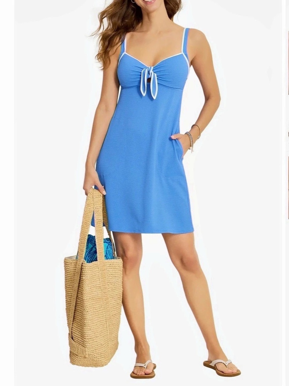 NWT Tommy Bahama Island Cays Cabana Spa Dress in Paradiso Blu. Size M